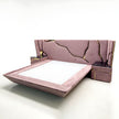 Golden Metallic Veins Design Velvet Bed / Ruchi