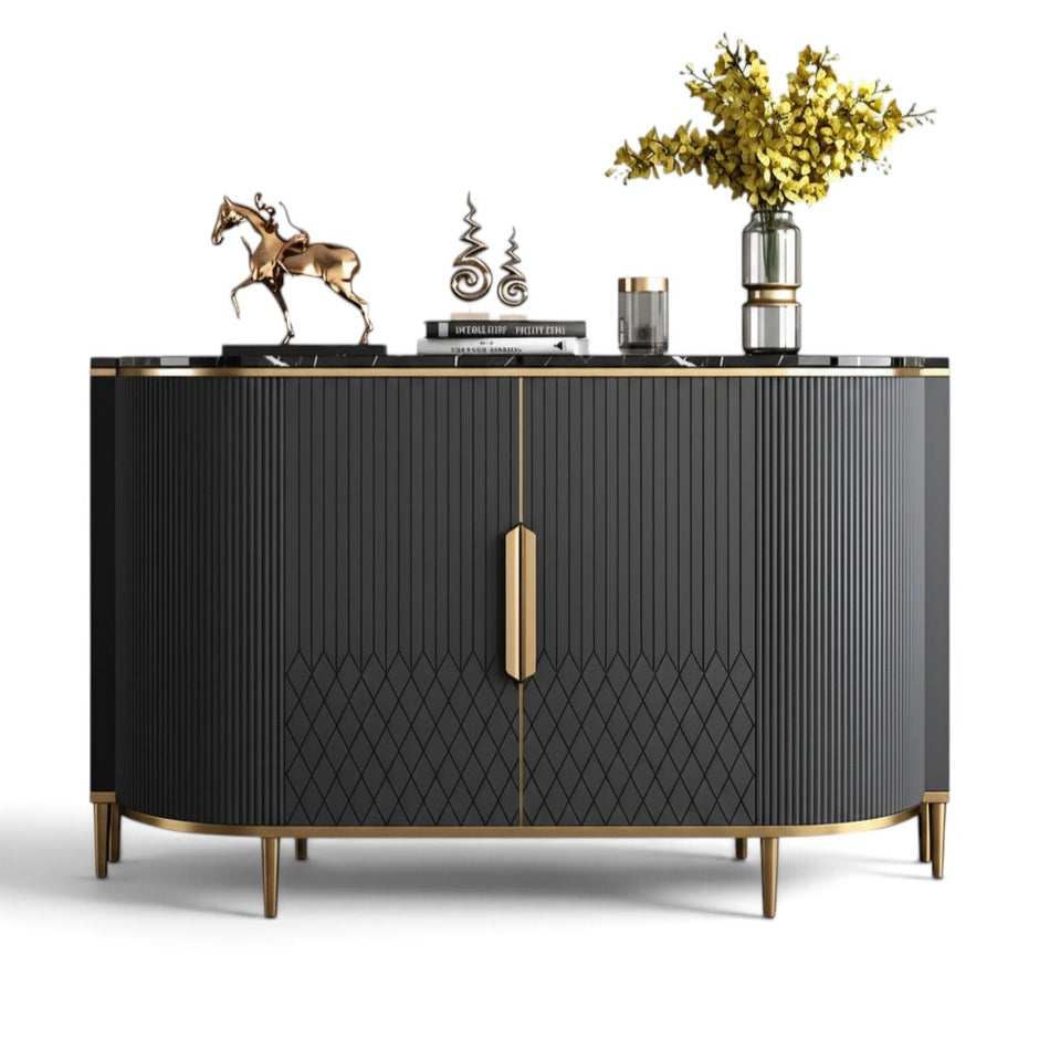 Marble Top Buffet Table With Storage / Ruchi 
