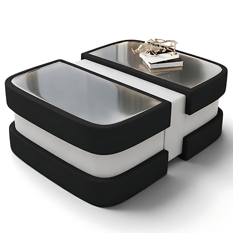 Extendable Glass Top Leather Coffee Table / Ruchi
