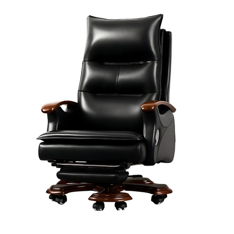 Modern Reclining Leather Office Chair With Footrest / Ruchi