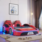 LED Leather Car Bed for Children