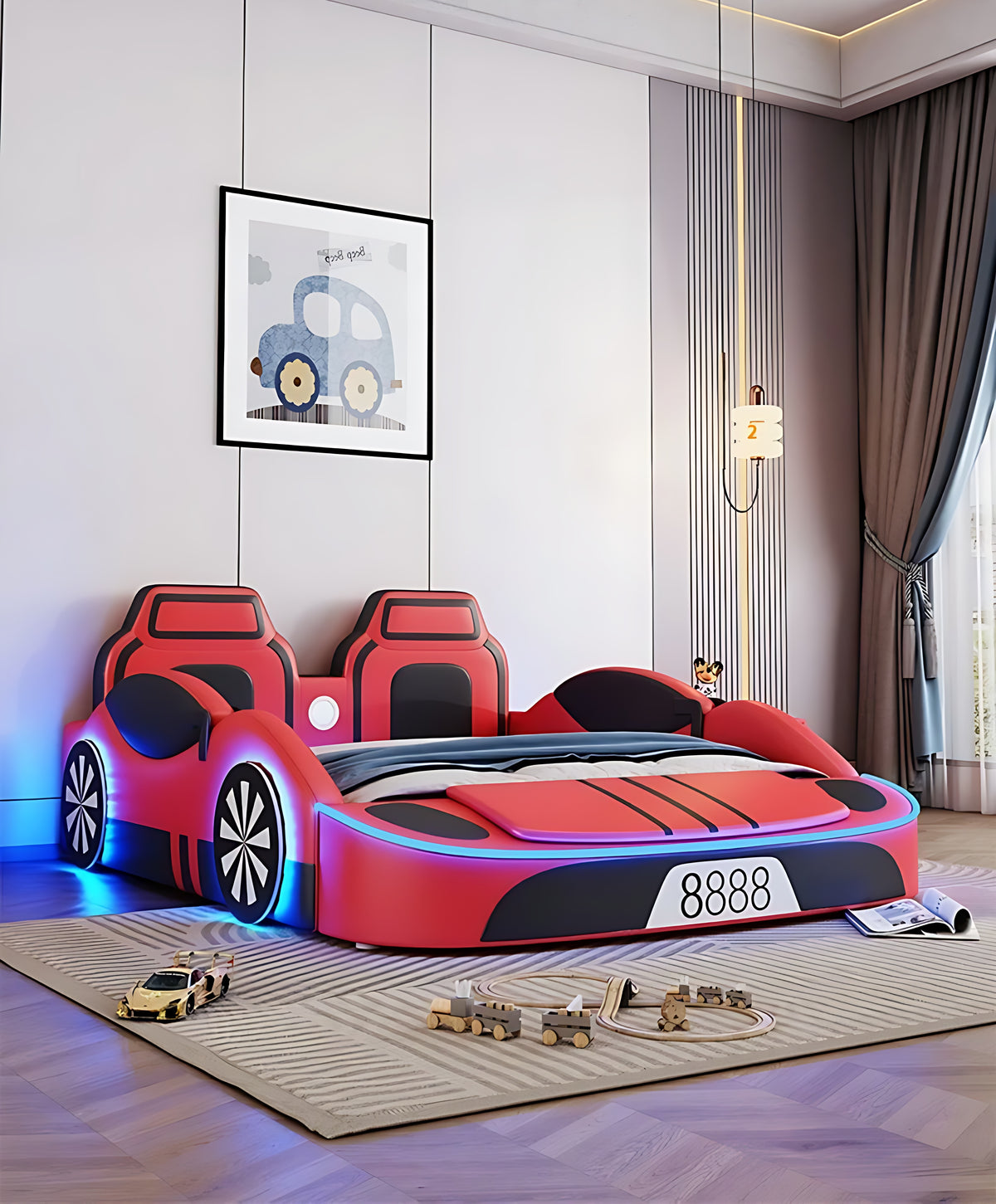 LED Leather Car Bed for Children / Ruchi