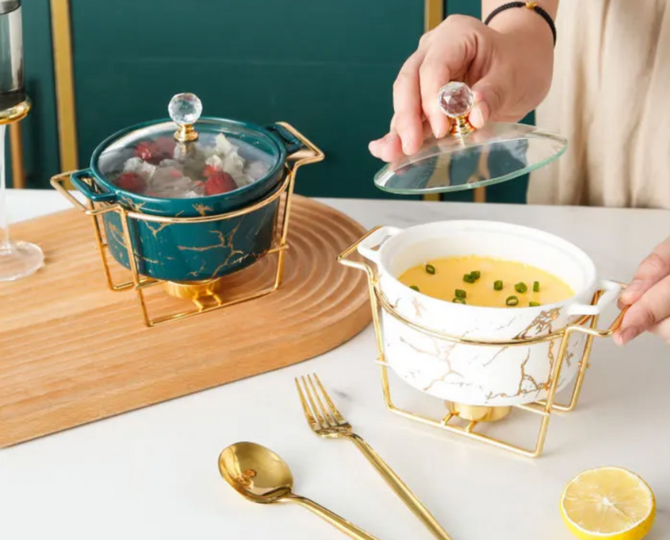 Marble Pattern Ceramic Serveware / Ruchi