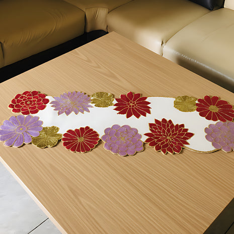 Affluent Floral Beaded Table Runner / Ruchi