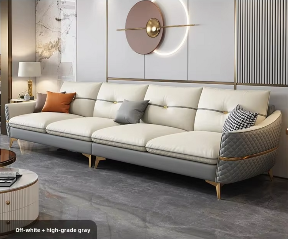 Elegant 4 Seater Leather Sofa / Ruchi