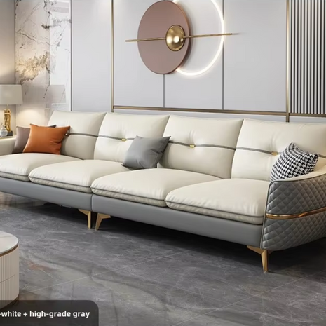 Elegant 4 Seater Leather Sofa / Ruchi