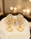 Exquisite Crystal Stone Pearl Drop Earrings / Ruchi