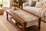 Vintage Embroidered Fabric Table Runner / Ruchi