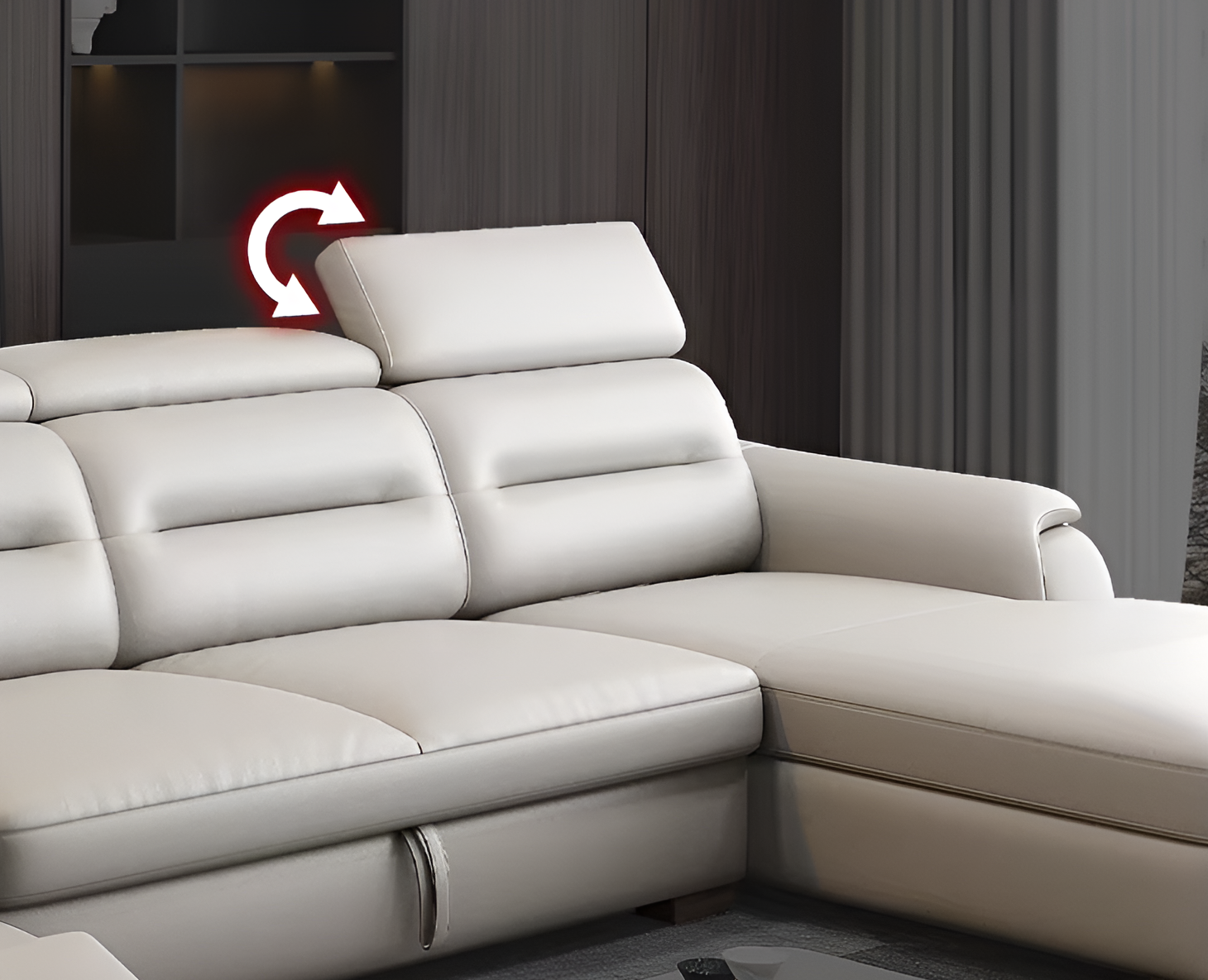 Sectional Leather Sofa Bed With Recliner / Ruchi