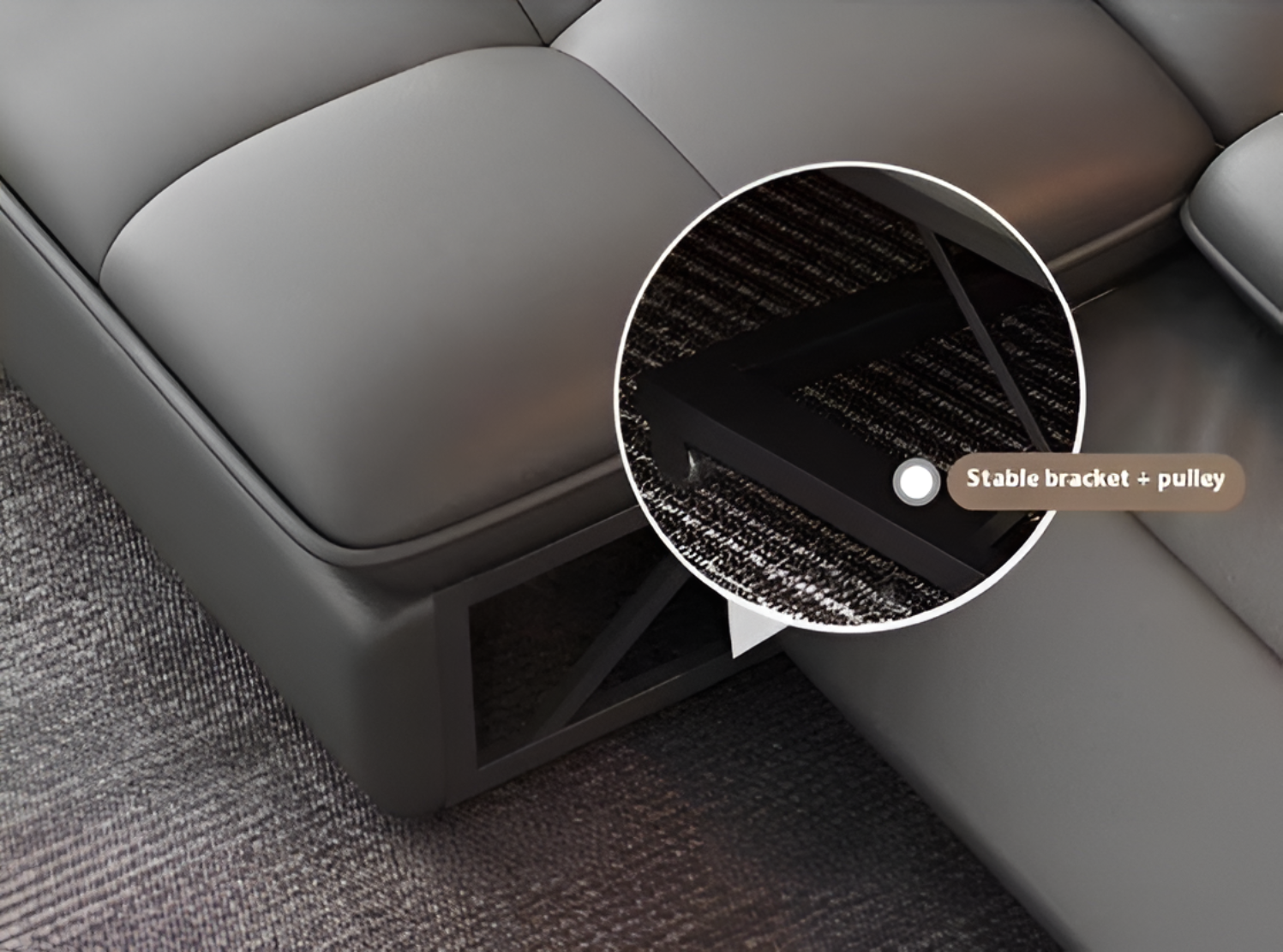 Multifunctional Dual Recliner Leather Sofa Bed