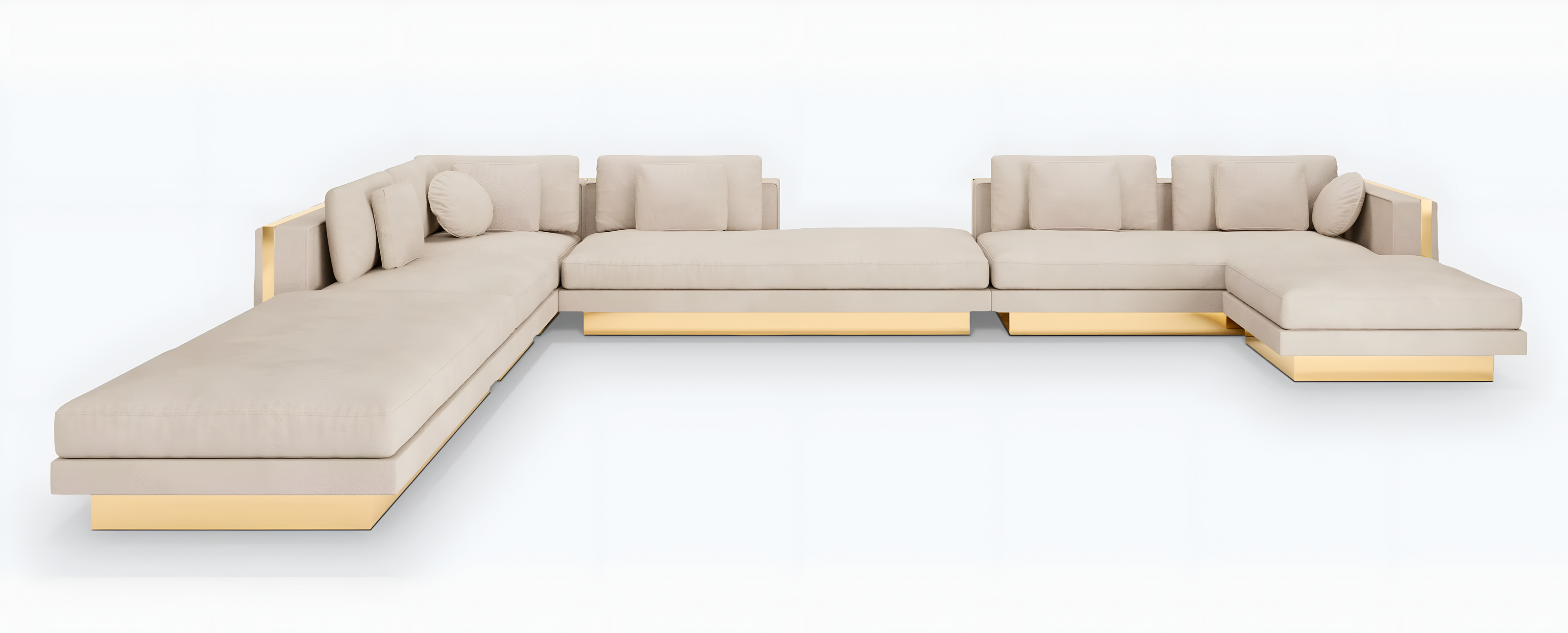 Fabric Upholstered Sectional Sofa / Ruchi