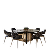 Shiny Wooden Top Round Dining Table Set