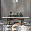 Rectangular Marble Dining Table Set With Bench / Ruchi