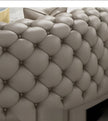Curved Button Tufted Leather Sectional Sofa / Ruchi