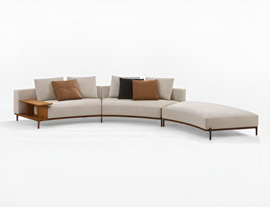2 Piece Linen Fabric Curved Sectional Sofa / Ruchi