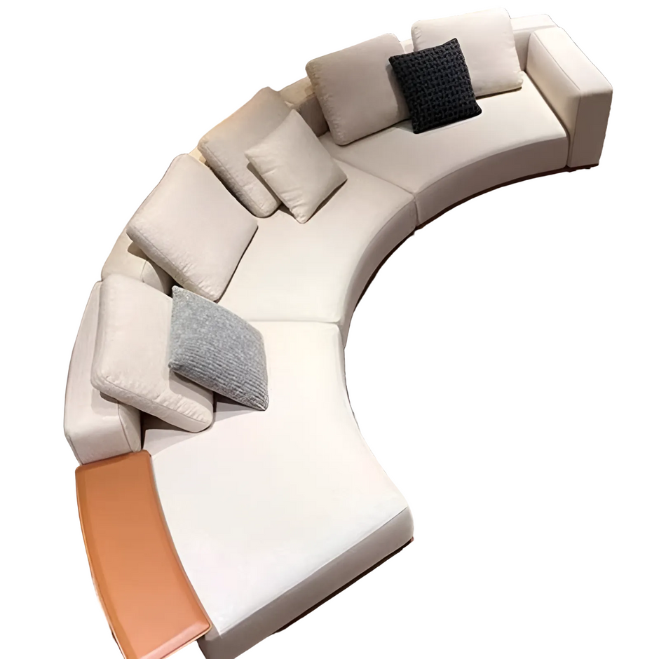 2 Piece Linen Fabric Curved Sectional Sofa / Ruchi