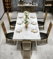 7 Pieces Marble Top Dining Table And Chairs Set