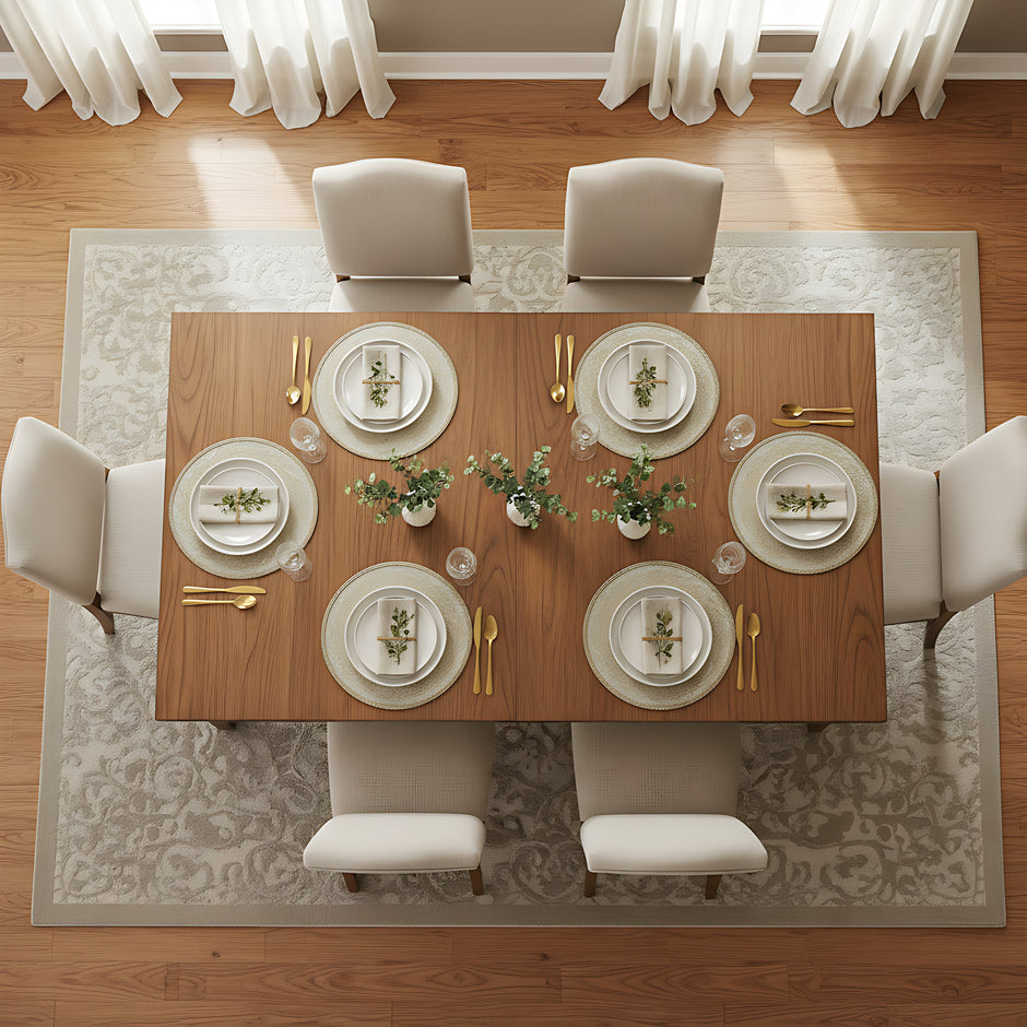 Elegant Pearl White & Gold Beaded Round Placemat / Ruchi