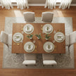 Elegant Pearl White & Gold Beaded Round Placemat / Ruchi