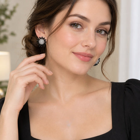 Gold-Tone Alloy Floral AD Stud Earrings / Ruchi