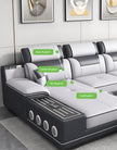 Multifunctional U-Shaped Leather Sectional Sofa / Ruchi