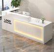 Modern Wooden LED Reception Desk / Ruchi 