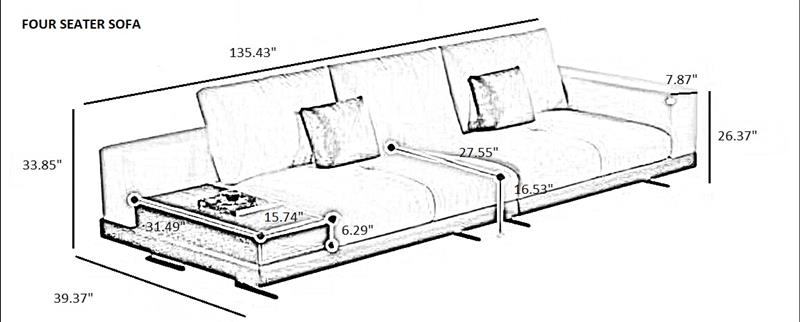Traditional Japanese Style Leather Sofa Set / Ruchi 