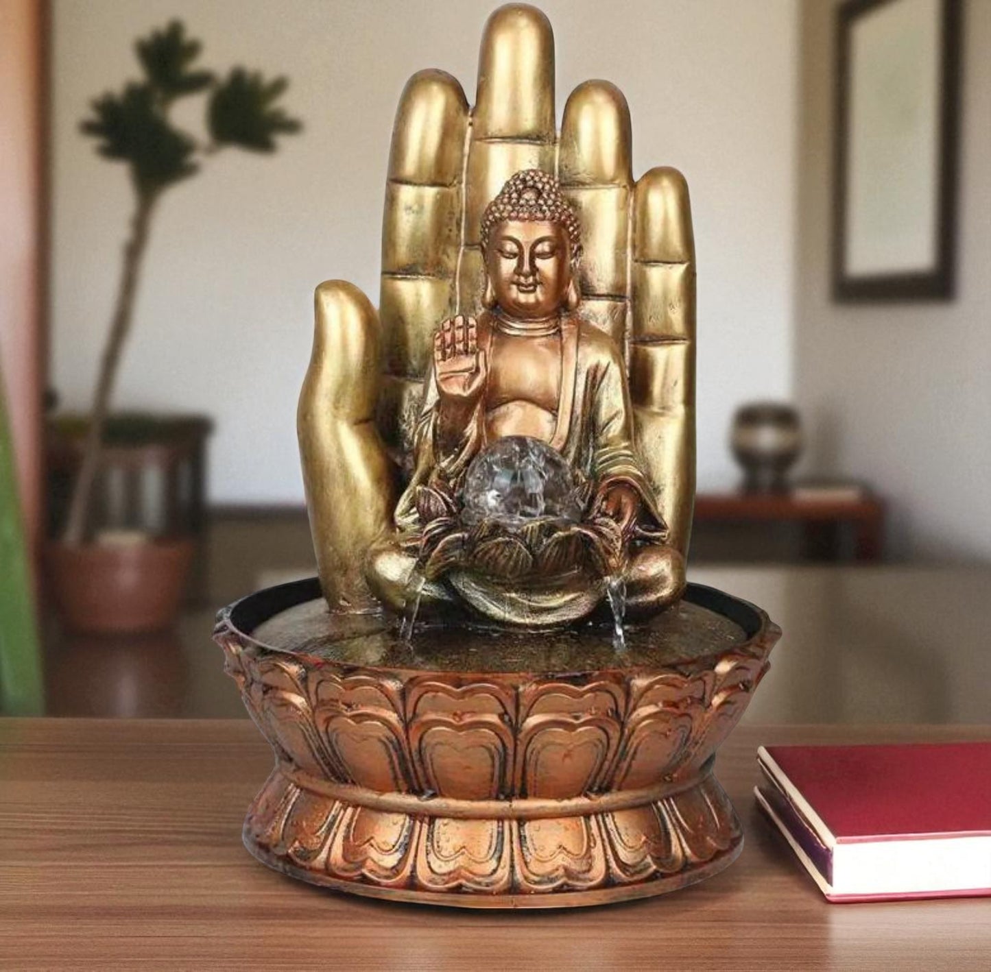 Copper Buddha Water Fountain Statue / Ruchi