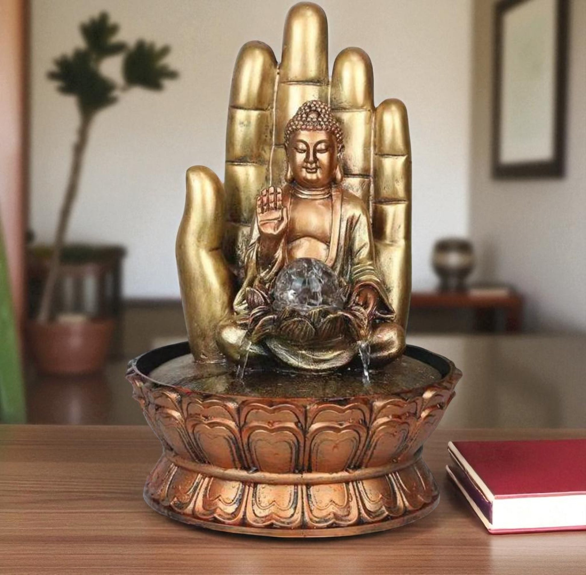 Copper Buddha Water Fountain Statue / Ruchi