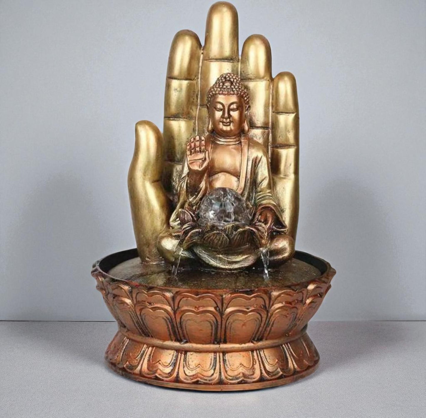 Copper Buddha Water Fountain Statue / Ruchi