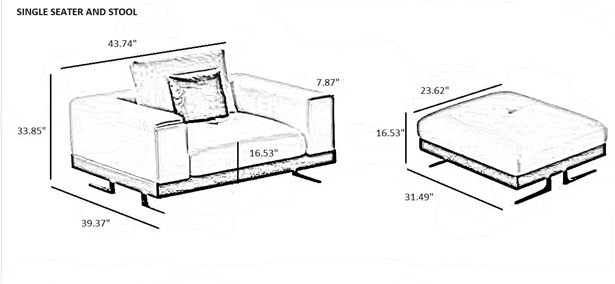 Traditional Japanese Style Leather Sofa Set / Ruchi 