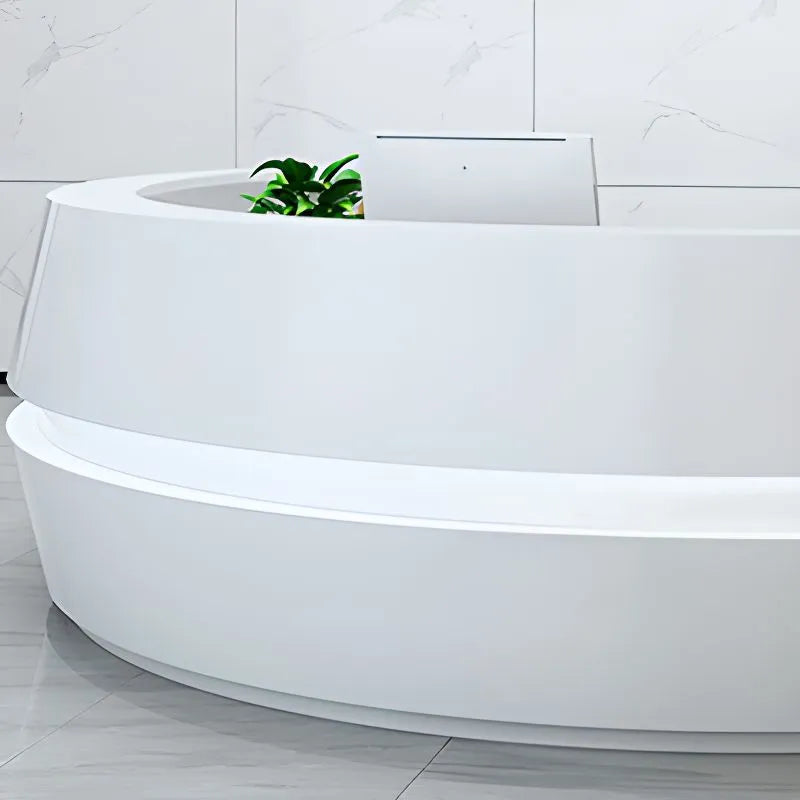 Round Wooden Modern Reception Desk With LED / Ruchi