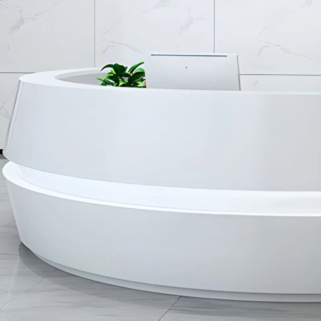 Round Wooden Modern Reception Desk With LED / Ruchi