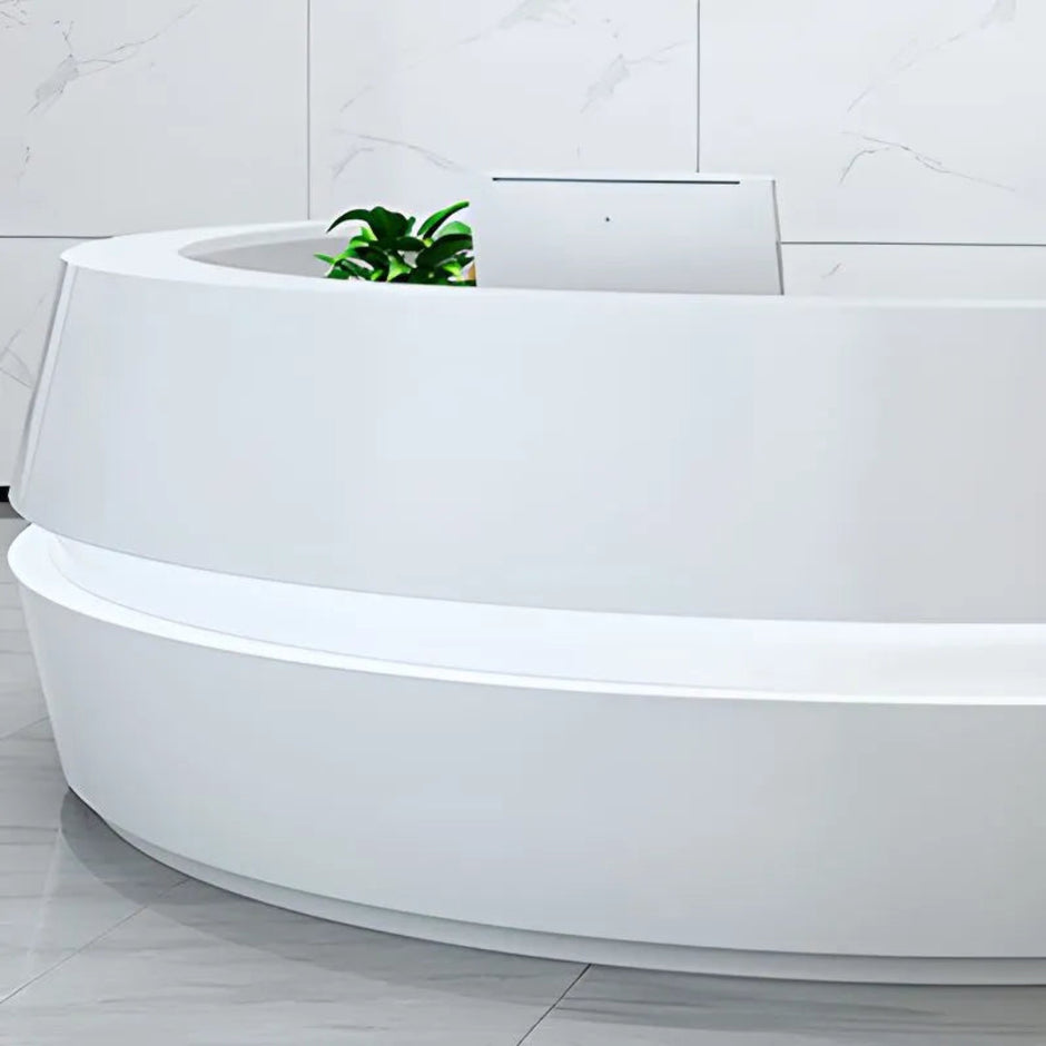 Round Wooden Modern Reception Desk With LED / Ruchi