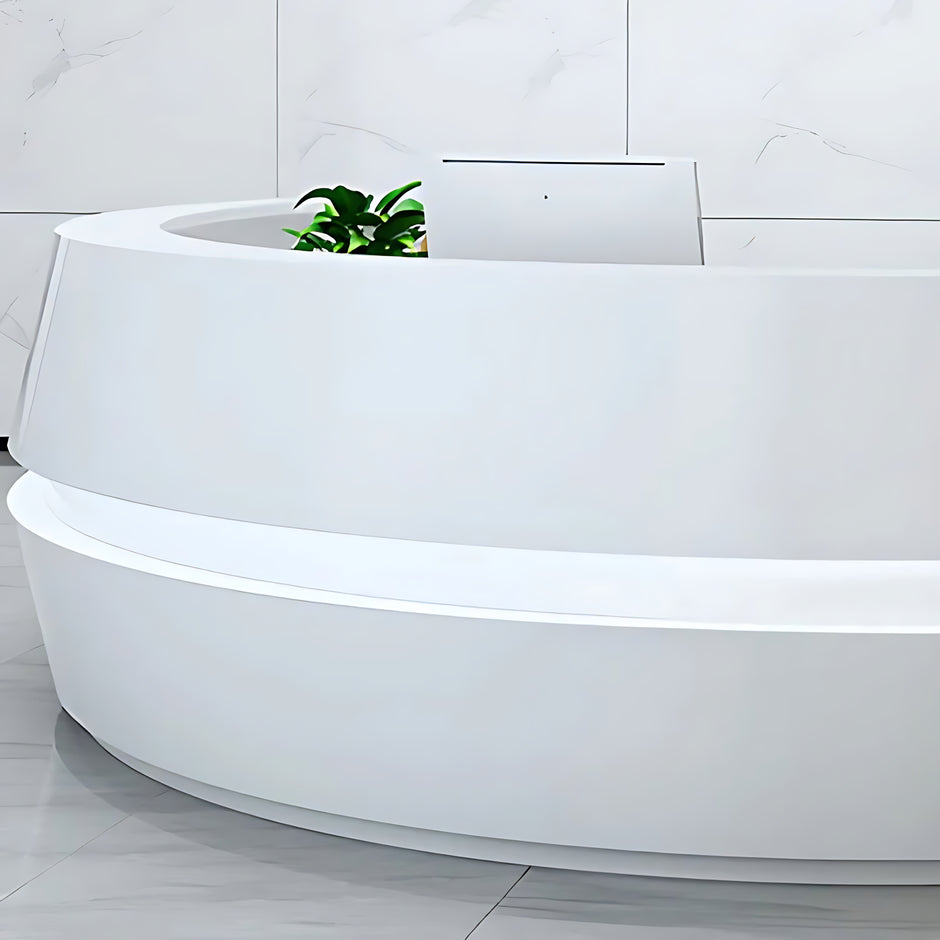 Round Wooden Modern Reception Desk With LED / Ruchi 