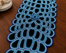Midnight Blue Mosaic Beaded Table Runner / Ruchi