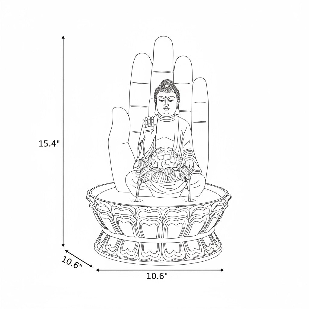 Copper Buddha Water Fountain Statue / Ruchi