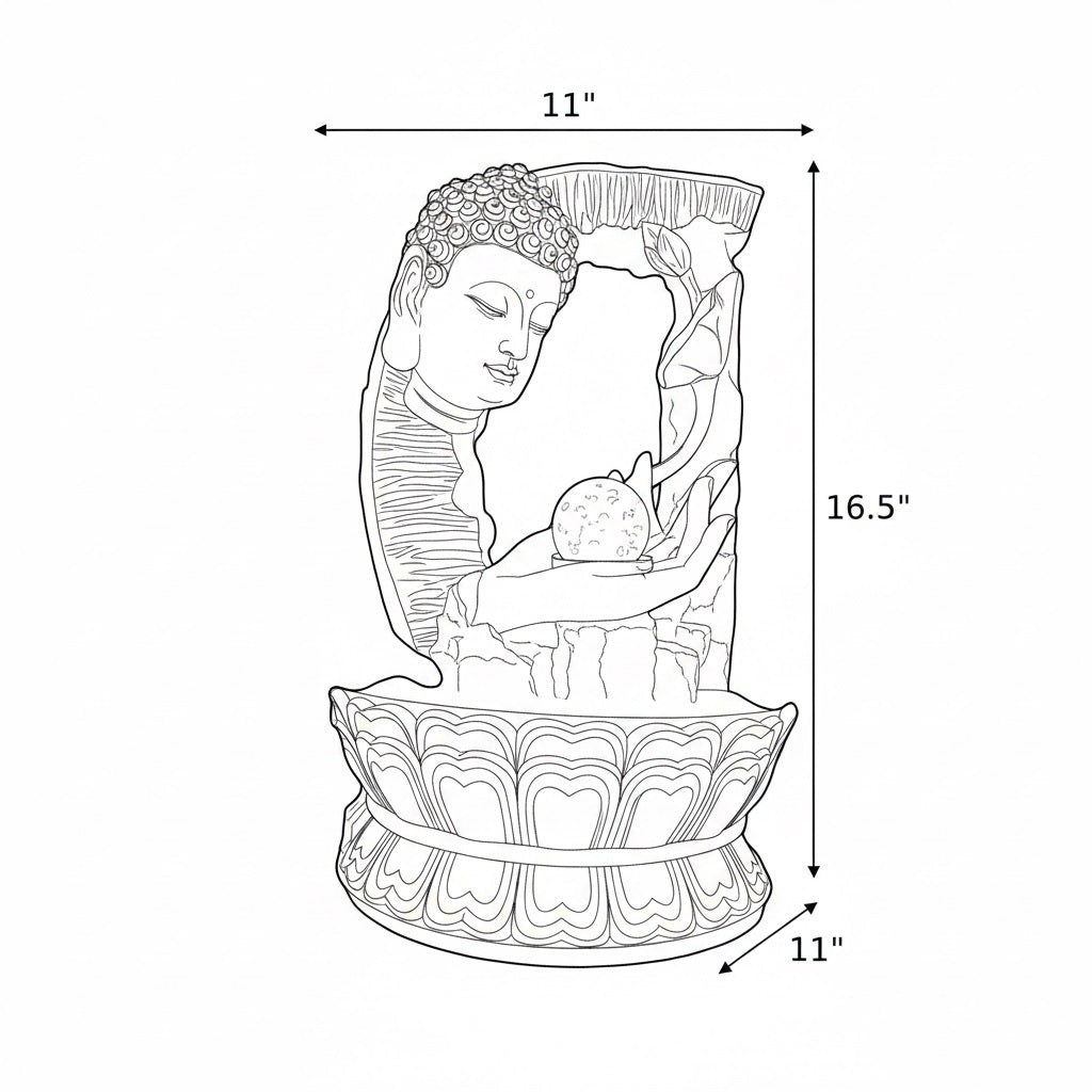 Golden LED Resin Water Fountain / Ruchi