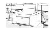 Power Recliner LED Leather Sofa For Theater / Ruchi