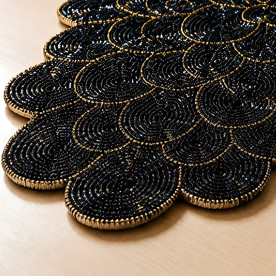 Luxury Oval Beaded Table Runner