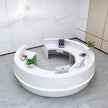 Round Wooden Modern Reception Desk With LED / Ruchi 