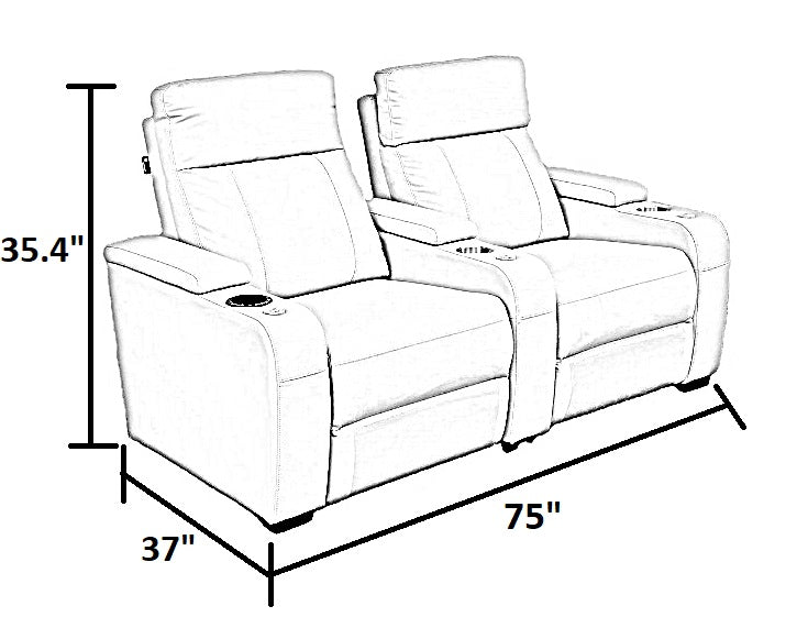 Multifunctional Theater LED Power Recliner Sofa / Ruchi 