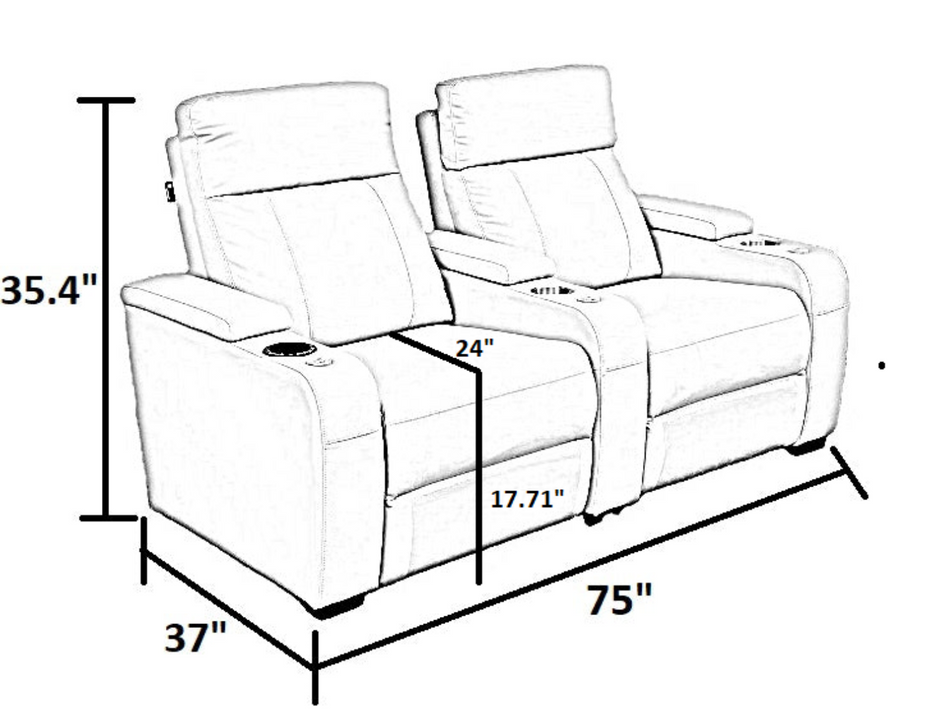 Multifunctional Theater LED Leather Power Recliner Sofa