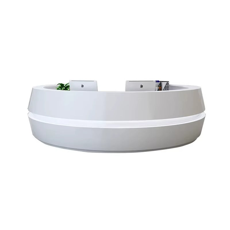Round Wooden Modern Reception Desk With LED / Ruchi