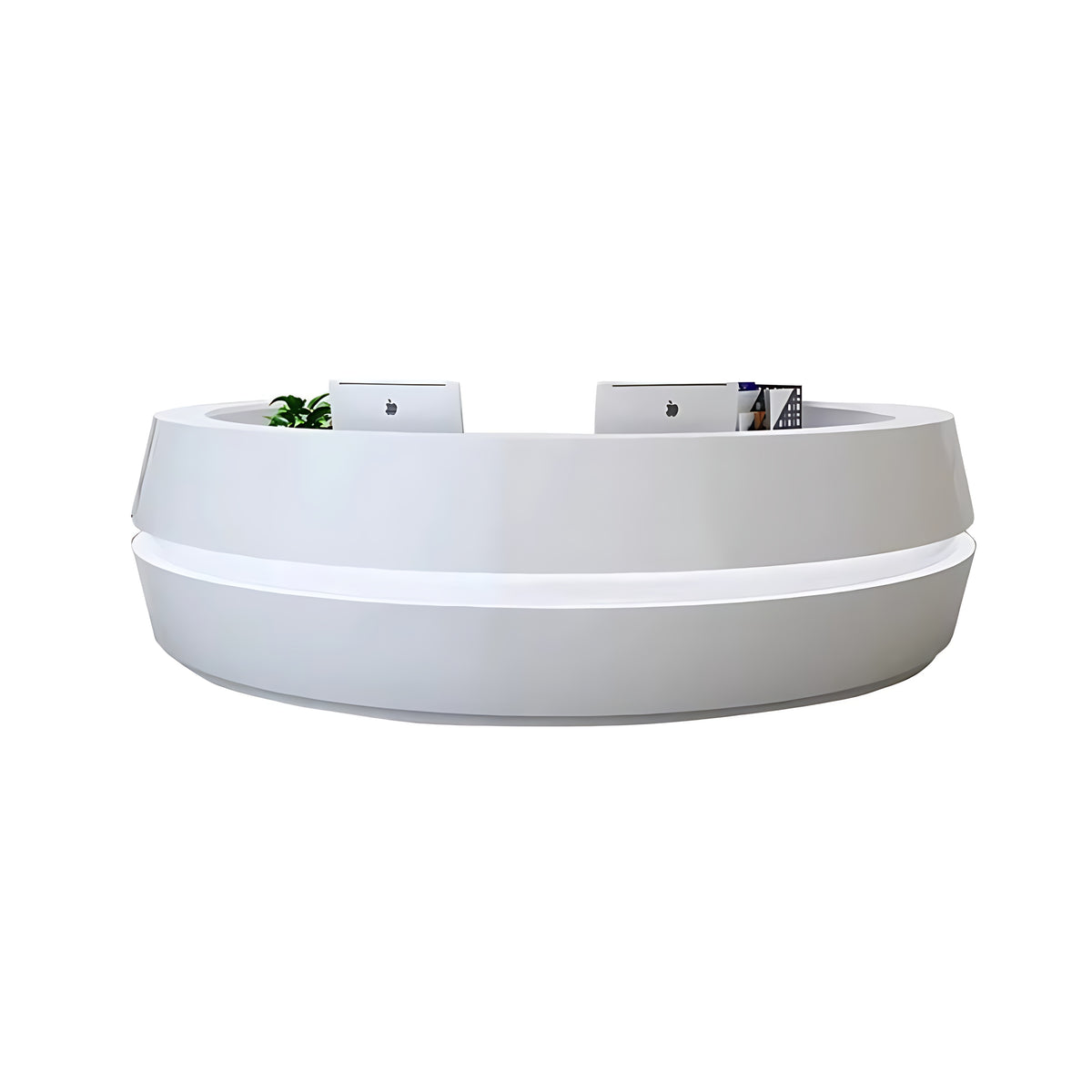 Round Wooden Modern Reception Desk With LED / Ruchi 