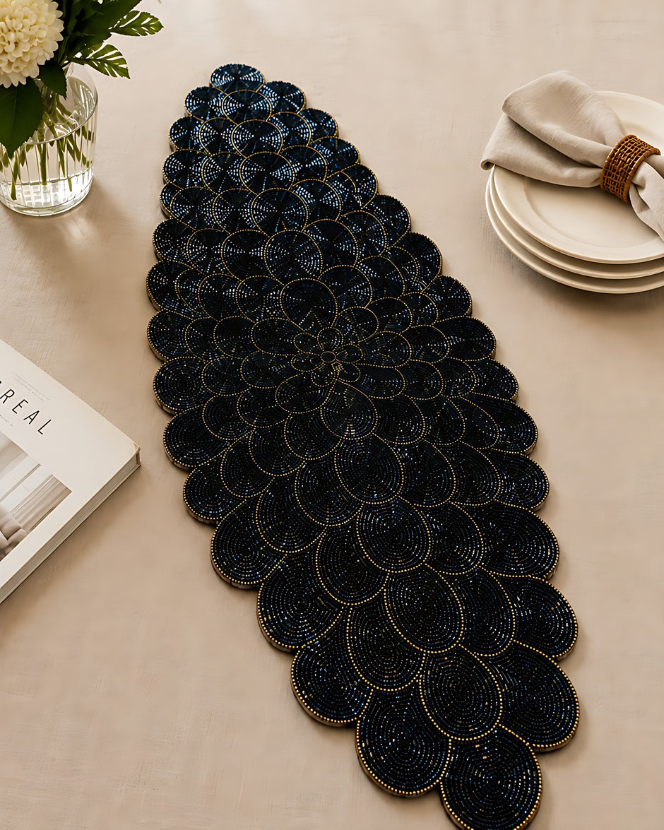 Luxury Oval Beaded Table Runner