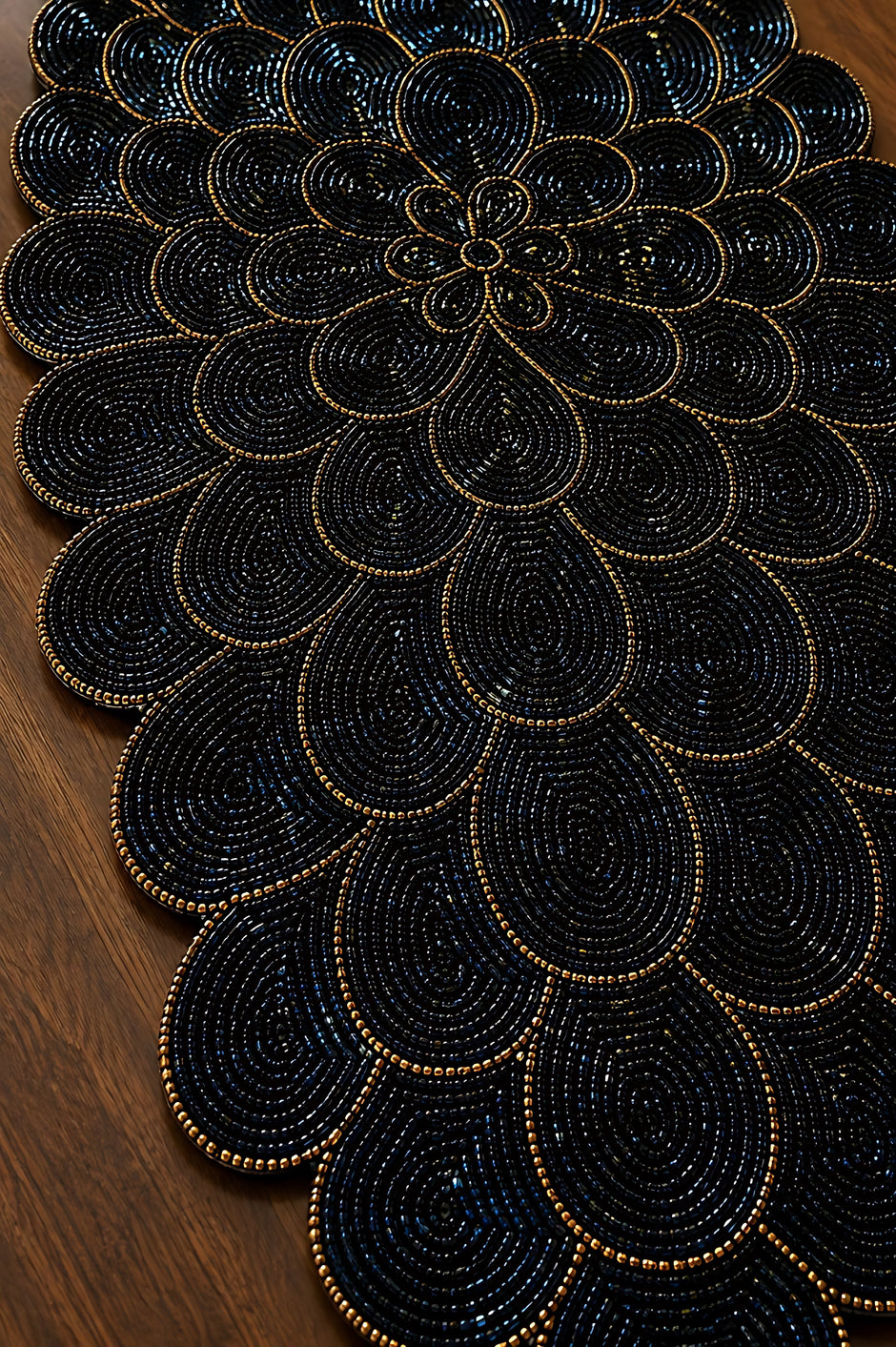 Luxury Oval Beaded Table Runner