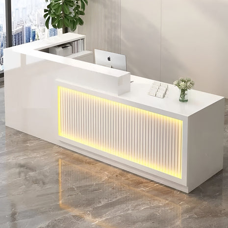 Modern Wooden LED Reception Desk / Ruchi