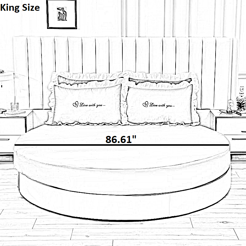 Round Cotton Fitted Bedsheet Bed-skirt Set