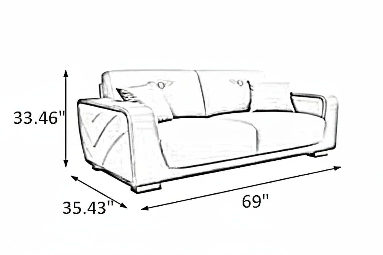 Modern Italian Style Leather Sofa Set